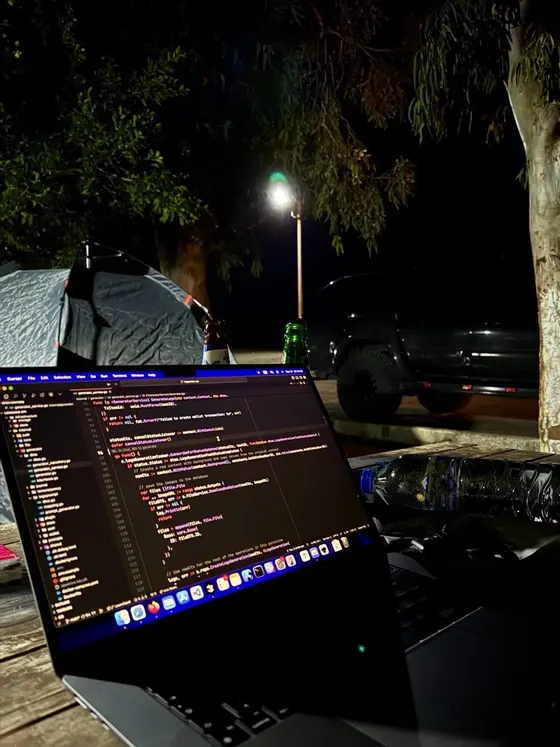 A night scene in the field